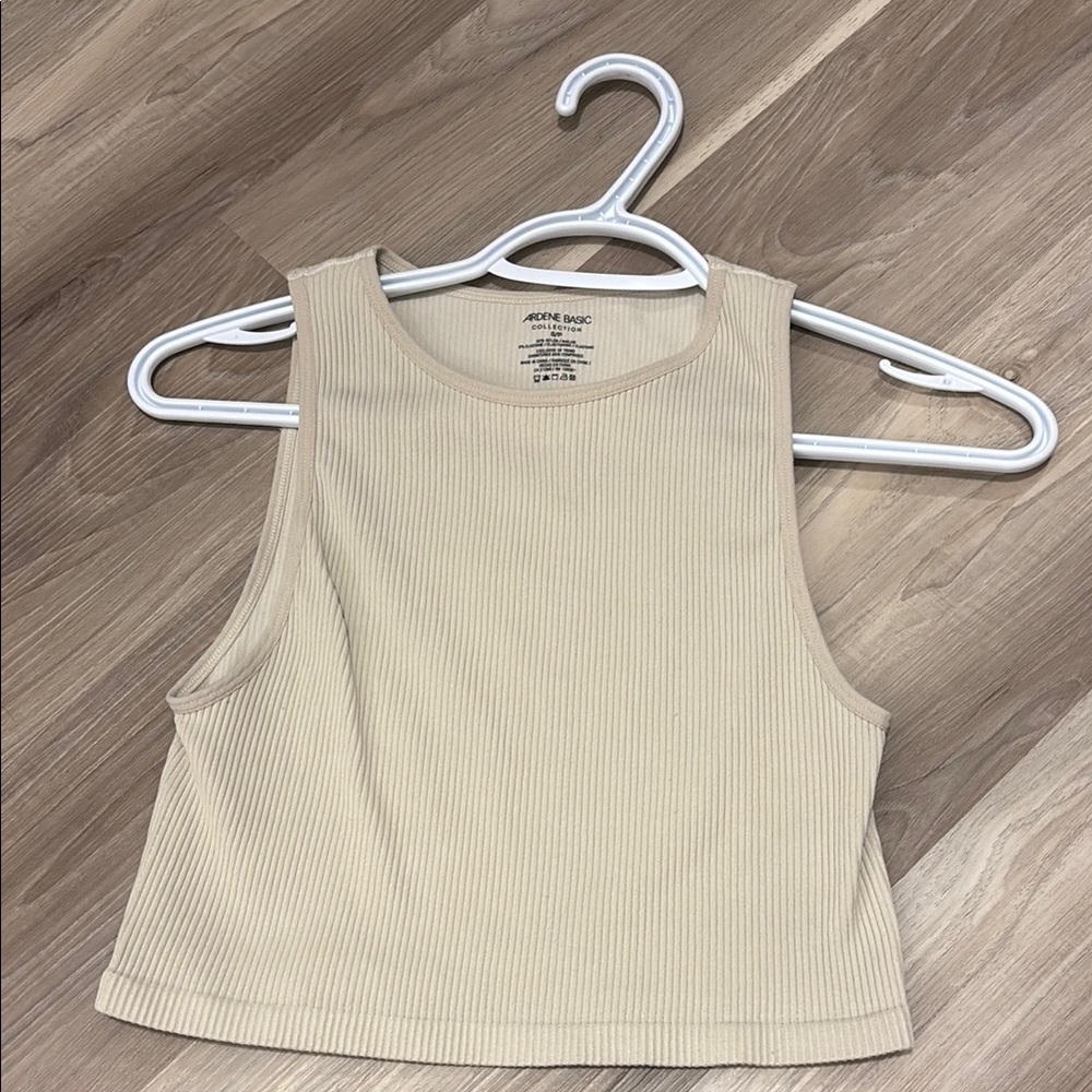 Ardene Women's Cream Ribbed Tank Top